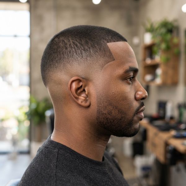 Buzz Cut With Drop Fade