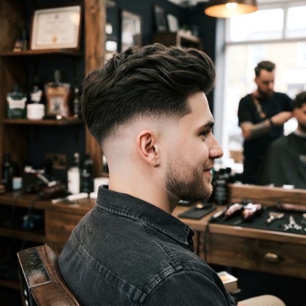 High Fade With Long Top