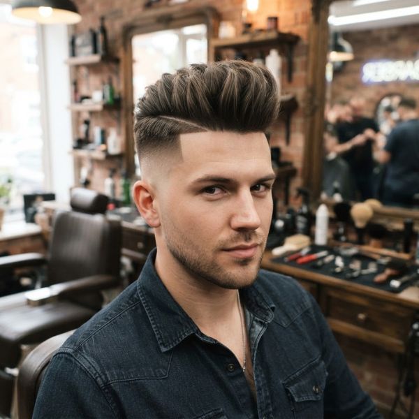 High Fade With Pompadour