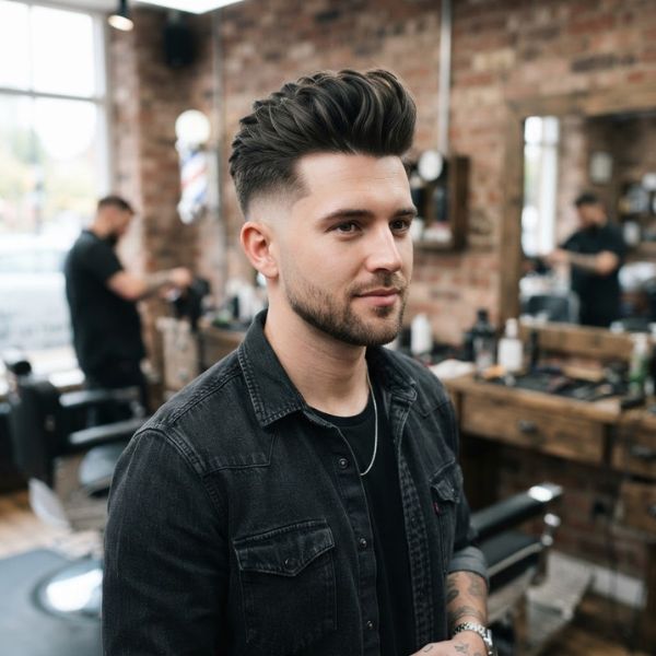 High Fade With Quiff