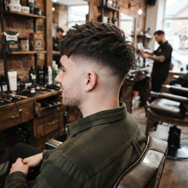 High Fade With Textured Crop