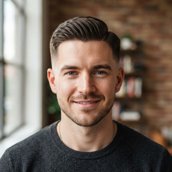 Low Fade With Side Part